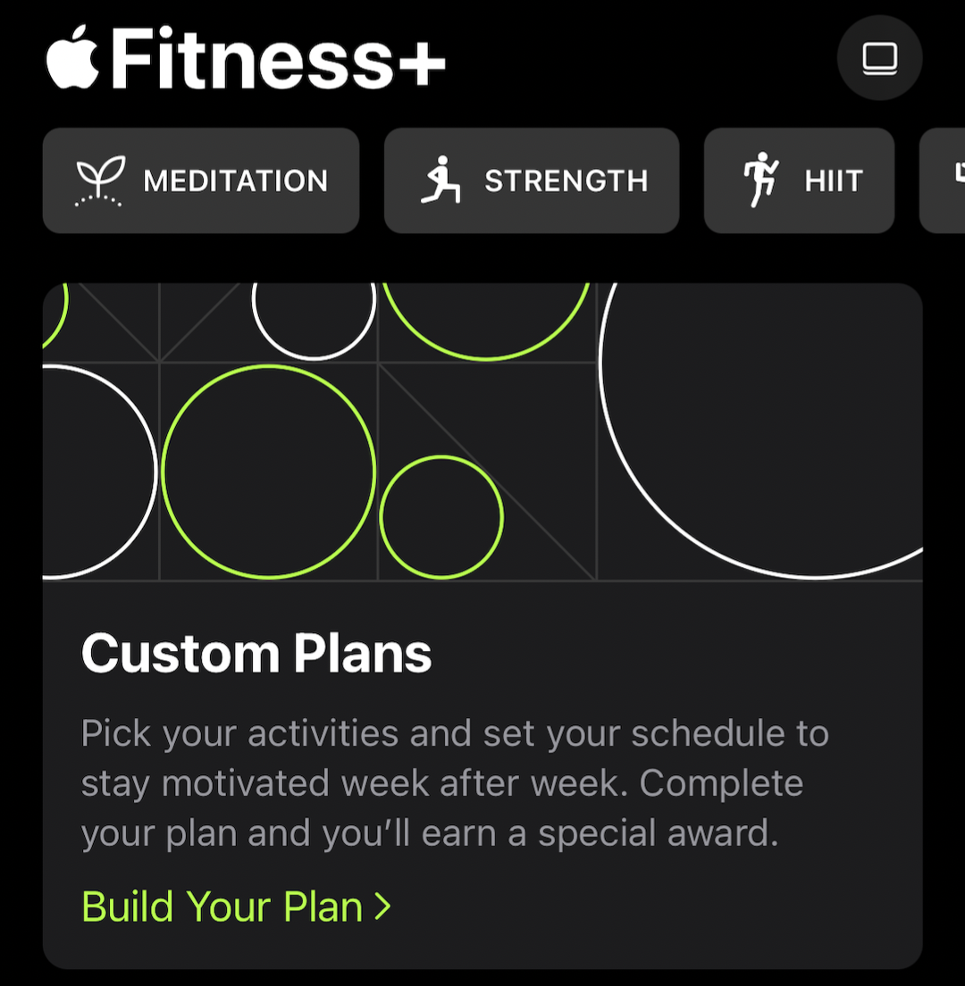 Apple Fitness Custom Plans