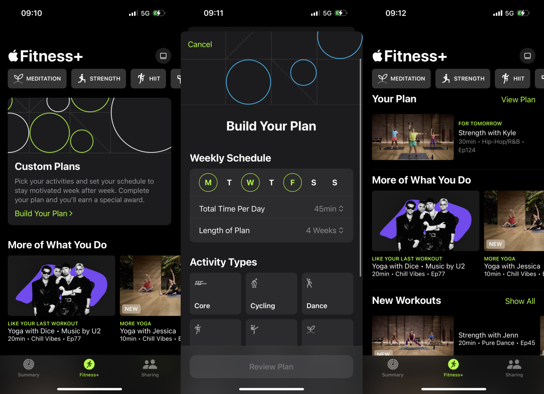 Creating the Apple Fitness Custom Plan is only a few screens